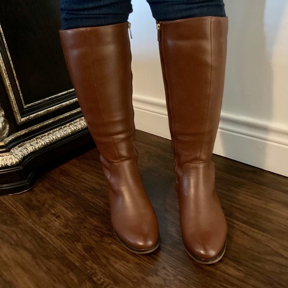 a new day Shoes - Brown Faux Leather Riding Boots A New Day NWOB
